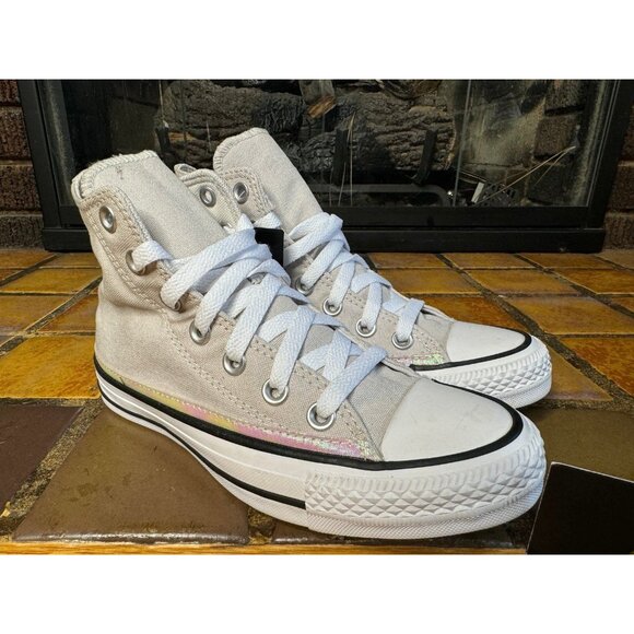 Women’s 5 Converse Chuck Taylor All Star Hi Iridescent Athletic Shoes 566110f - Picture 3 of 9